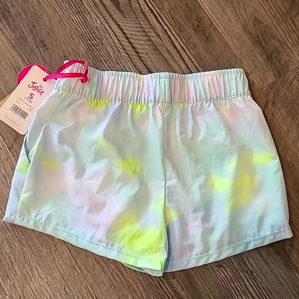 Justice Beach Printed Swim Shorts Size Small 7/8